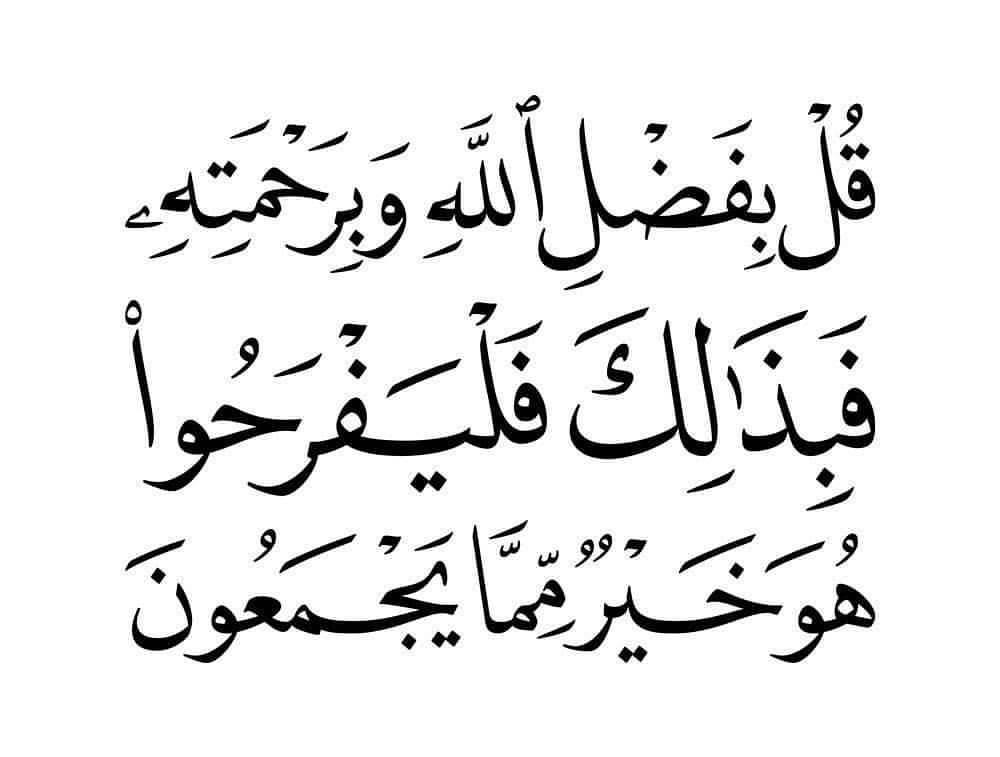 قل بفضل الله وبرحمته فبذلك فليفرحوا هو خير مما يجمعون