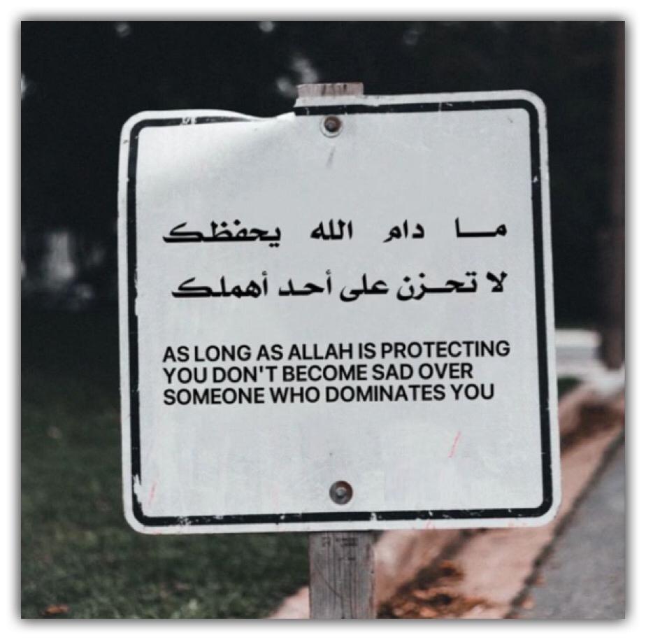مادام الله يحفظك لاتحزن على احد اهملك